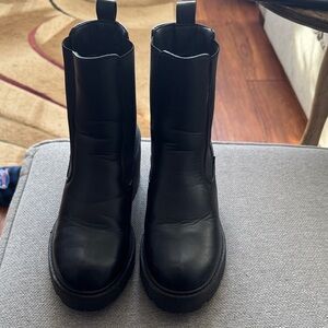 Charlotte Russe Sleek Black Heeled Boots